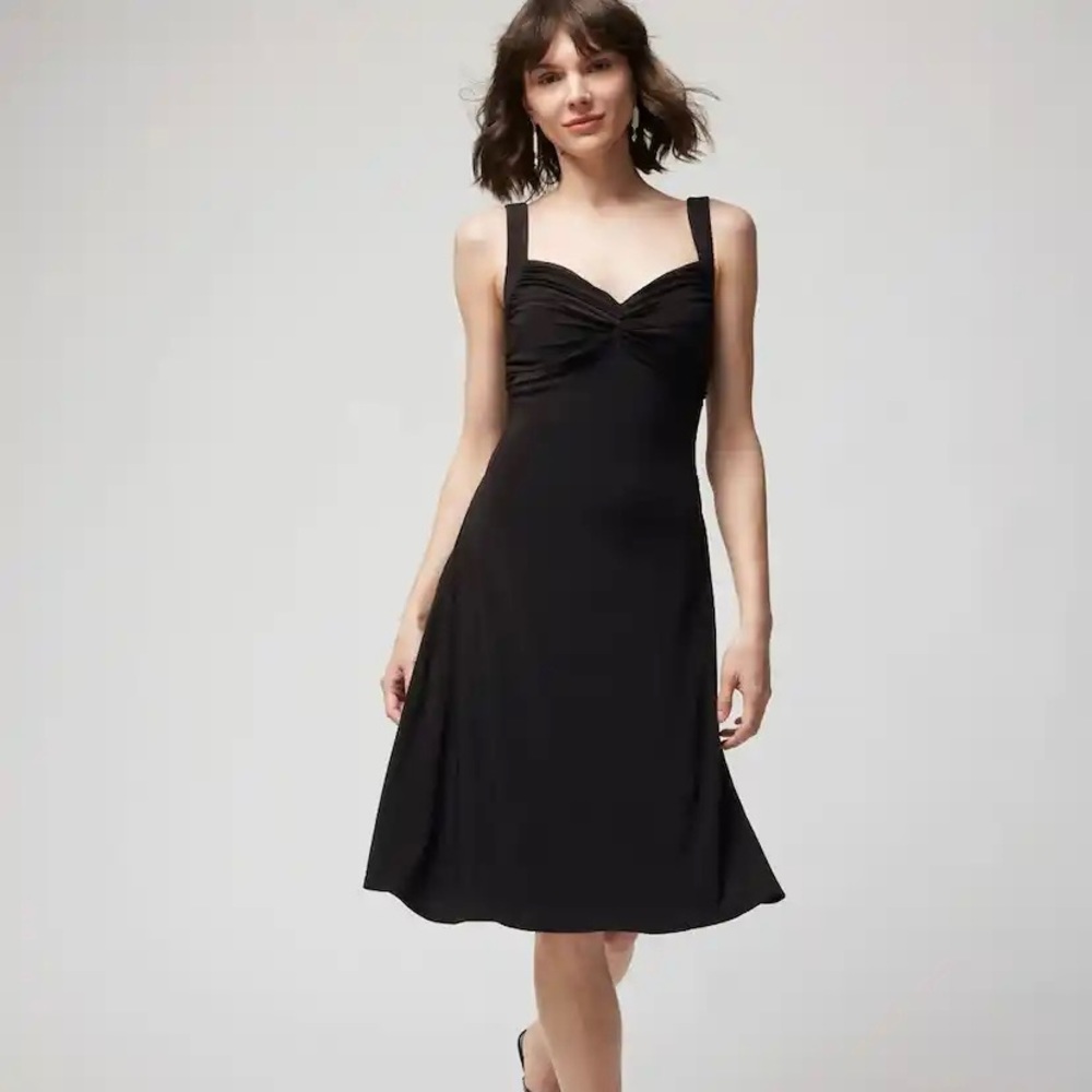 NWT White House Black Market Matte Jersey Twist Front Sweetheart Dress Sz 10